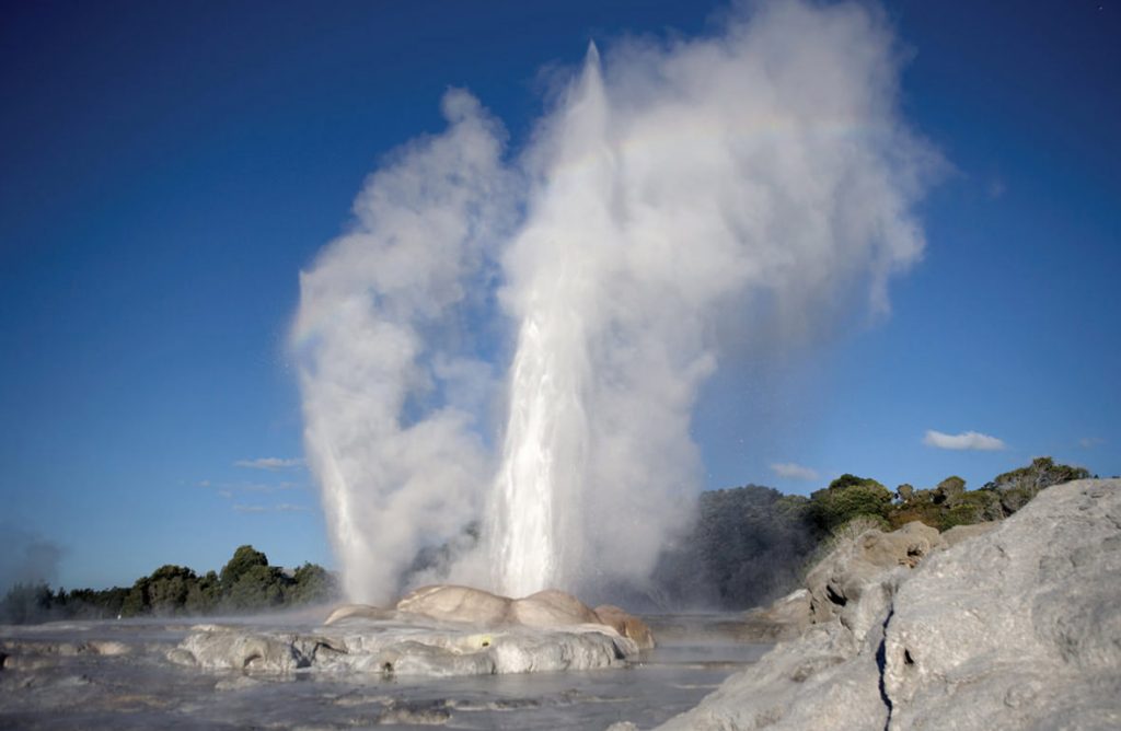 Steaming Mud Geysers