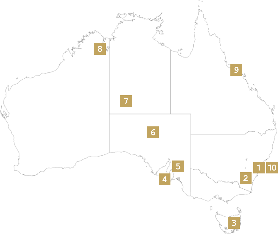 Itinerary Map Treasures of Australia Seamlessly